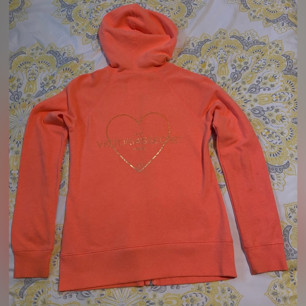 Victorias Secret Gold Pink Coral Angel Wings hoodie